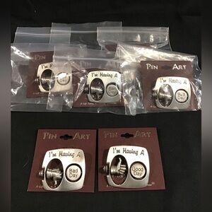 PIN ART GOOD DAY BAD DAY PIN LOT OF 8 ALL NEW ON CARDS NOS
